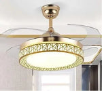 Copper Ceiling Fan Lights Remote Control 36/42inch Gold Fan Lamps