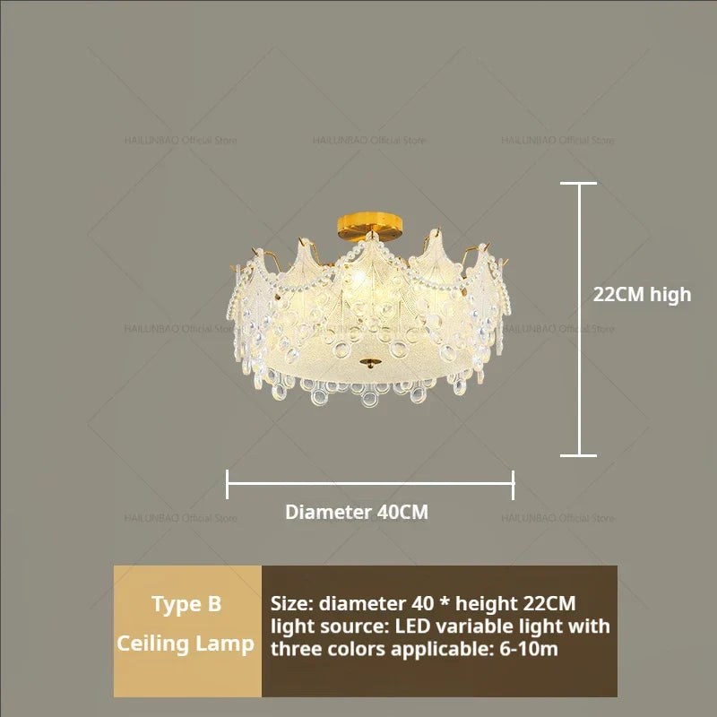 Luxury Cream Wind Crystal Chandelier: High-End Living Room, Dining Room, Bedroom Light