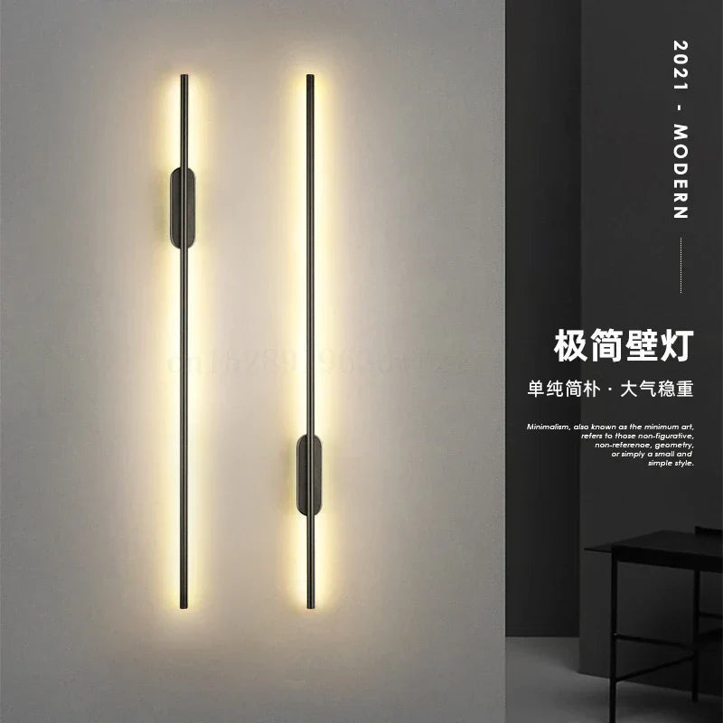 Linear Tube LED Wall Lamp, Modern Minimalist Up Down Sconce for Bathroom, Bedside & Mirror