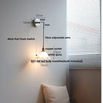 White Glass LED Wall Lights with Pull Chain Switch for Modern Decor