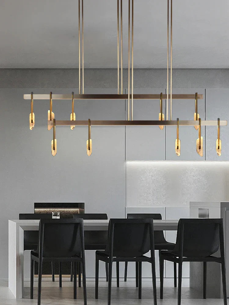 Crystal Pendant Light: Modern Luxury Designer Copper Fixture