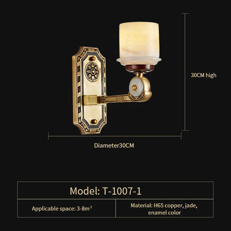 All Copper Jade Chandelier, Modern Chinese Style for Living Room, Bedroom, Dining Room.
