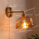 Modern Copper Glass LED Wall Light for Home Decor & Restaurant