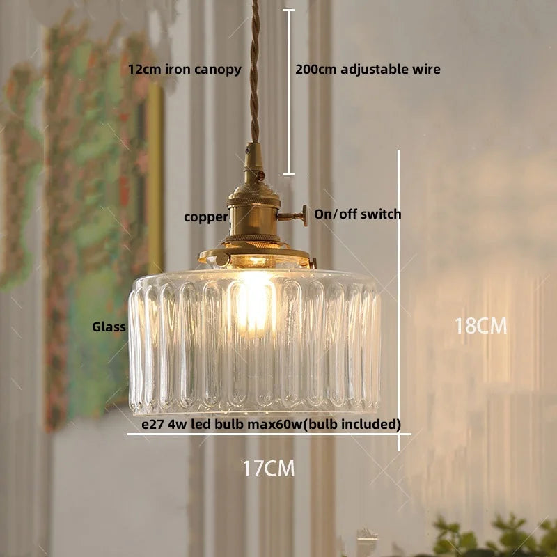 Green Flower Glass Pendant Light - Modern Kitchen Bar Restaurant Hanging Lamp