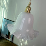 White Flower Glass LED Pendant Light - Nordic Modern Dining Room Hanging Fixture