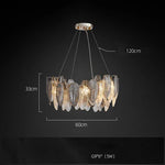 White Glass Feather LED Chandelier - Designer Oval Goose Feather Lighting