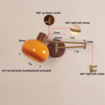 Walnut Wood LED Wall Sconce Pull Chain Switch Stair Light