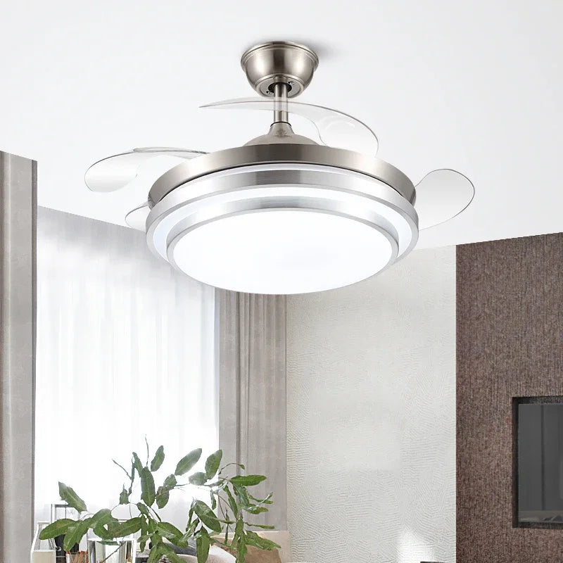 42" Retractable LED Ceiling Fan, Remote Control, Modern Design