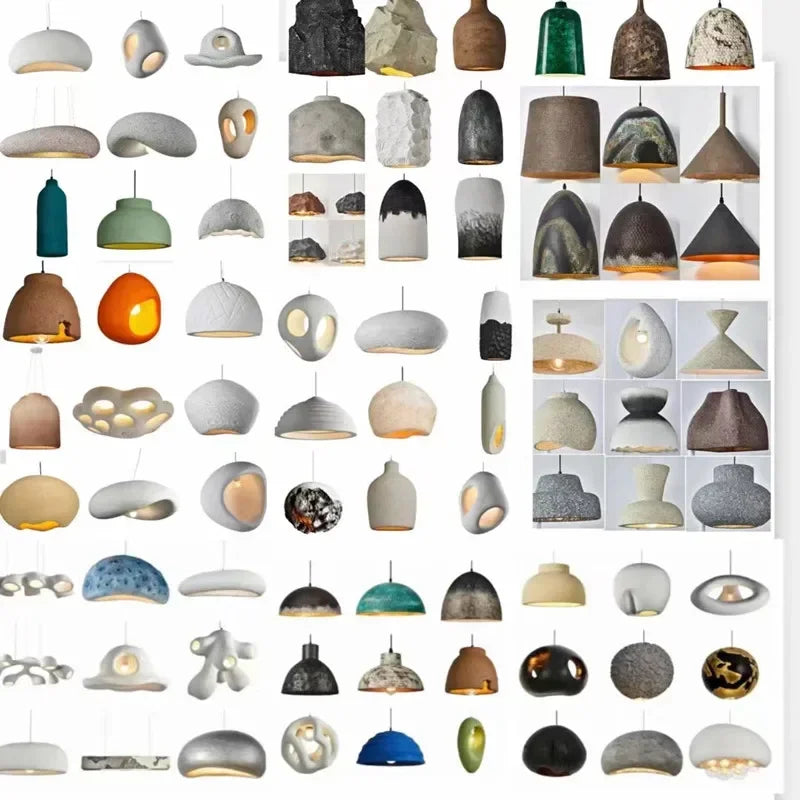 Nordic Wabi Sabi E27 LED Pendant Light for Minimalist Loft Ambiance