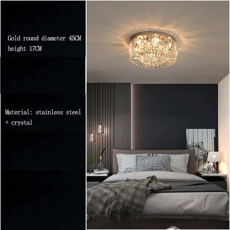 Crystal LED Ceiling Lamp for Chic Living, Bedroom, and Dining Room