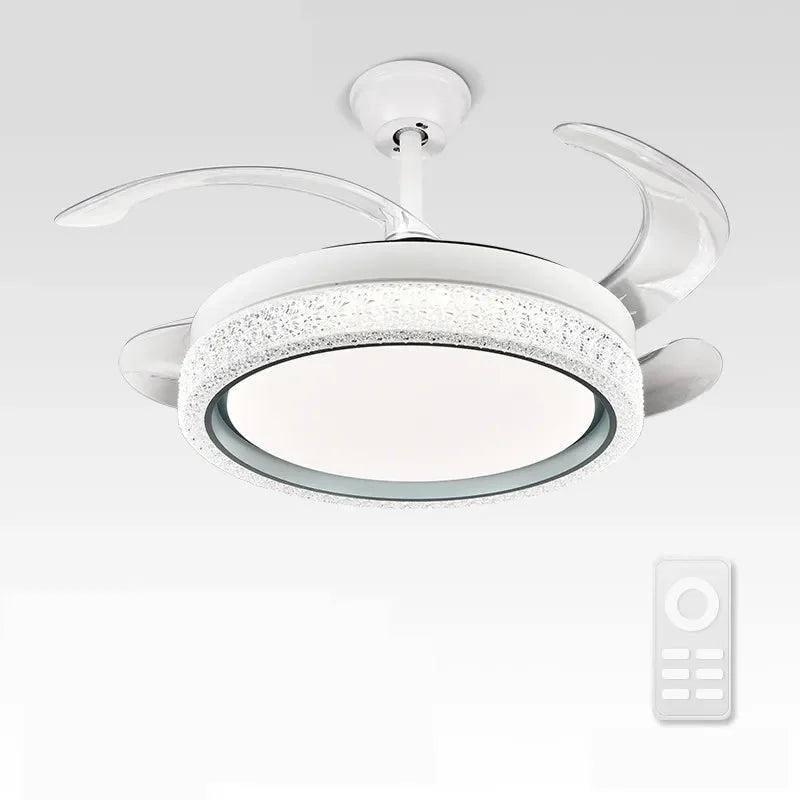 LED Ceiling Fan Light Remote Control, Small Decorative Fan for Home, Bedroom, Dining Room