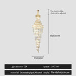 Light Luxury Rotating Crystal Chandelier for Villa Living Room