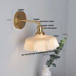 Yellow Glass LED Wall Light Fixture Modern Bedside Lamp Rotation Hallway Aisle