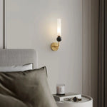 Modern Copper Base Glass Shade Wall Lamp for Living Room Lighting