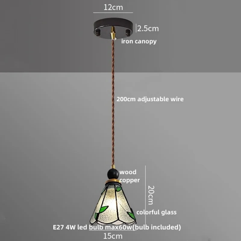 Afralia™ Square LED Pendant Light Wood Glass Modern Home Lighting