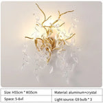 Luxury Gold Wall Sconce Crystal Decor LED Wall Light