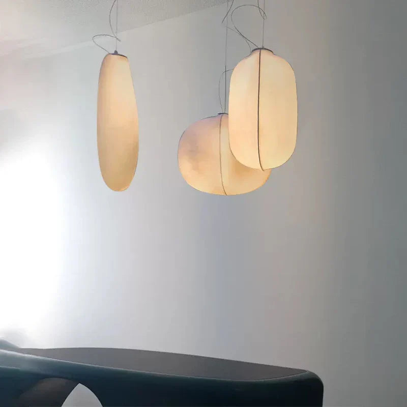 Silk Chandelier: Nordic Wabi Sabi LED Pendant Light for Home, Bar, and Dining Room