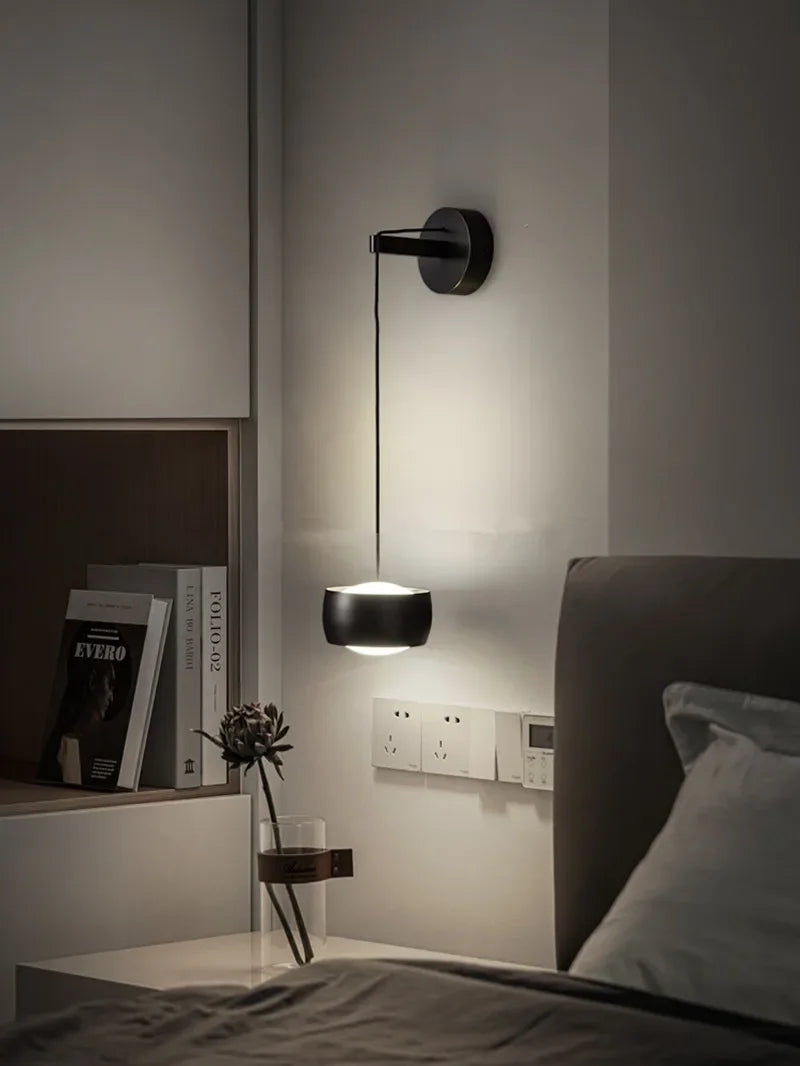 Copper Adjustable Wall Lamp for Bedroom LED Reading Light