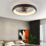 Modern Black LED Ceiling Fan Remote Chandelier with 6 Speeds & Timer