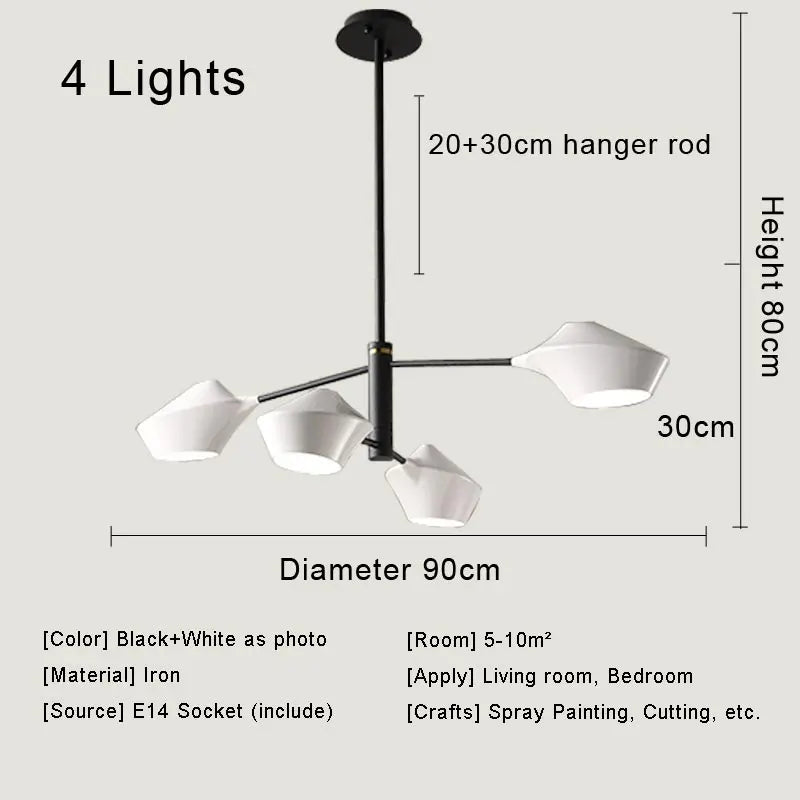 Modern LED Chandelier: Nordic Design Ceiling Light for Bedroom, Living Room, Kitchen, Dining Room