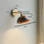 Walnut Wood LED Wall Light Fixture with Pull Chain Switch, Rotating Up Down Design
