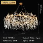 Luxury Crystal Chandeliers: Modern Metal Hanging Lamp for Dining Living Room Hotel Hall