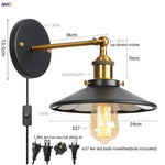 Gold Industrial LED Wall Lamp for Loft Stair & Bedroom Lighting