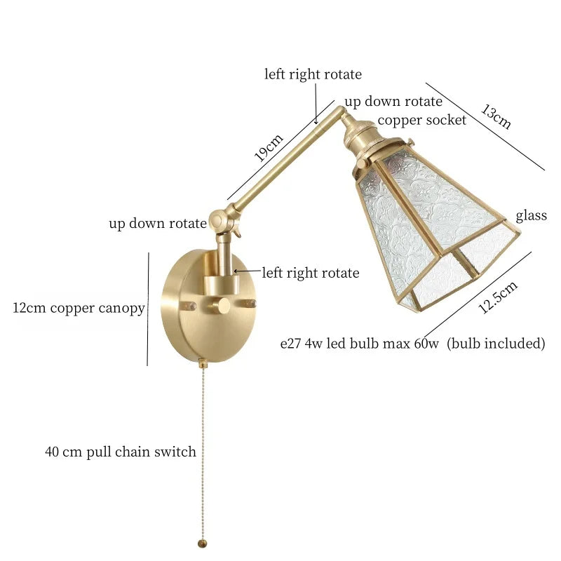 Afralia™ Glass LED Wall Lights Bathroom Mirror Loft Living Room Bedroom Lamp