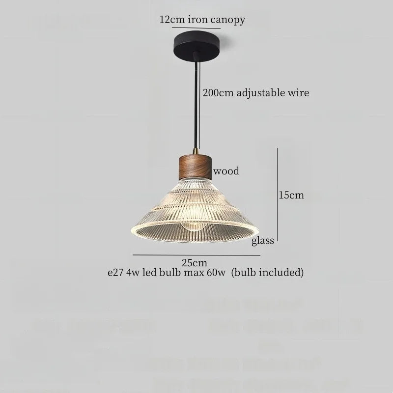 Glass LED Pendant Light - Modern Nordic Hanging Lamp for Home and Dining