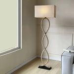 Hemp Rope Fabric Shade LED Floor Lamp for Nordic Retro Wabi Sabi Style