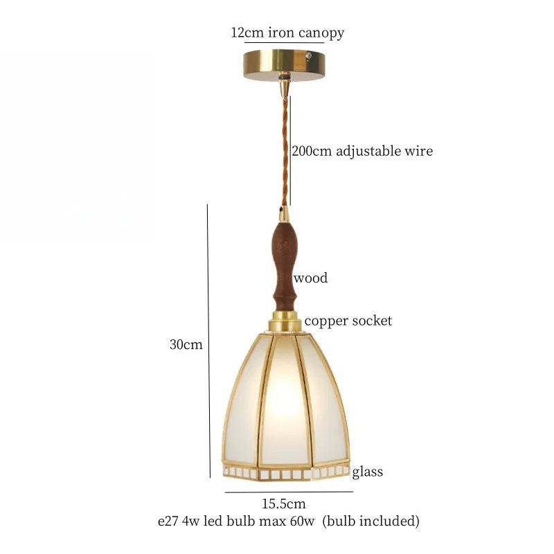 Afralia™ Glass LED Hanging Lamp | Minimalist Copper Pendant Light