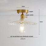 LED Copper Switch Ceiling Lamp Clear Glass Modern Home Decor