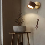 LED Wood Base Wall Sconce Modern Art Light Fixture for Living Room & Bathroom