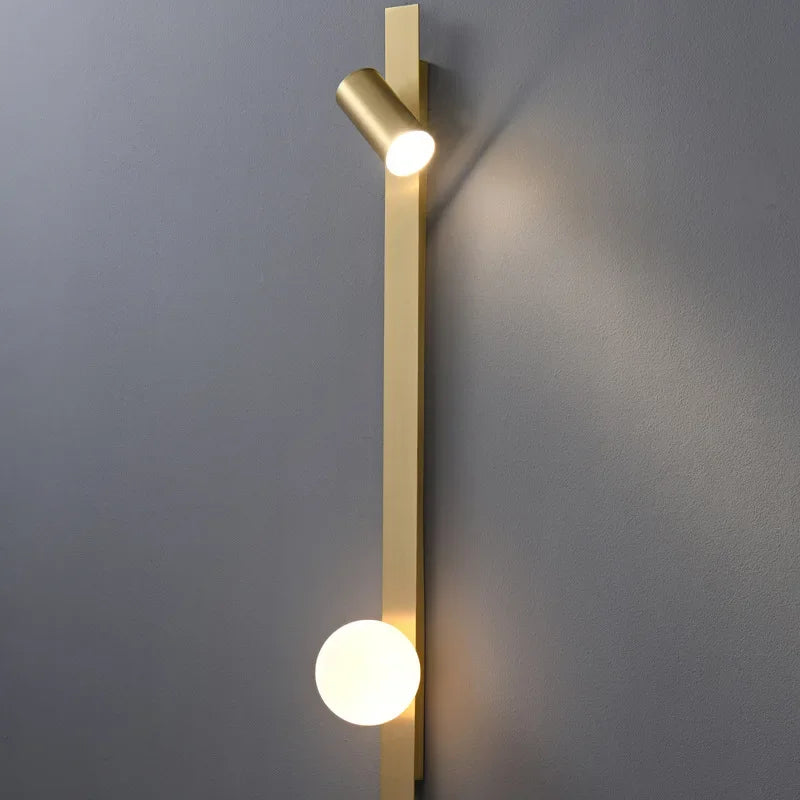 Nordic Copper LED Wall Lamp: Hotel Customized Minimalist Living Room Light