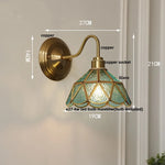Afralia™ Blue Glass Copper LED Wall Light Fixture Stair Bar Restaurant Bedroom E27