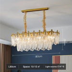 Round Glass Suspension Chandelier – Modern French Style Light Luxury for Living Room