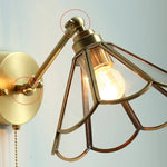 Vintage Brass Clear Glass Wall Lights Up Down Rotate Bedside Lamp