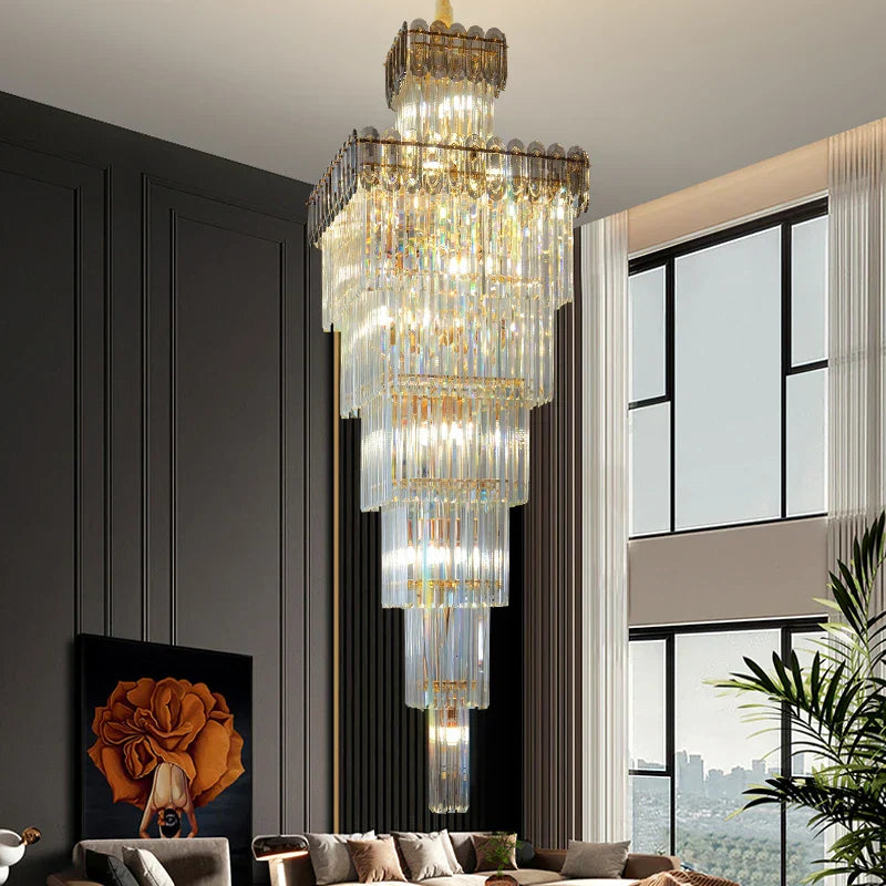Nordic Duplex Villa Crystal Chandelier for Luxury Spaces