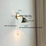 White Glass Copper Wall Sconce LED Stair Light Fixture - Modern Nordic Design