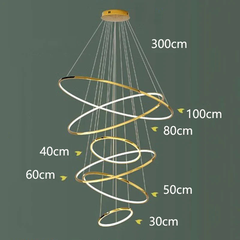 Modern LED Pendant Light Chandeliers for Living Room Staircase Lighting