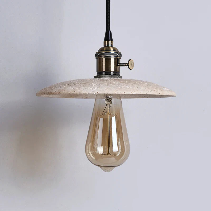Yellow Travertine Stone Pendant Lights LED Modern Hanging Lamp - Nordic Design