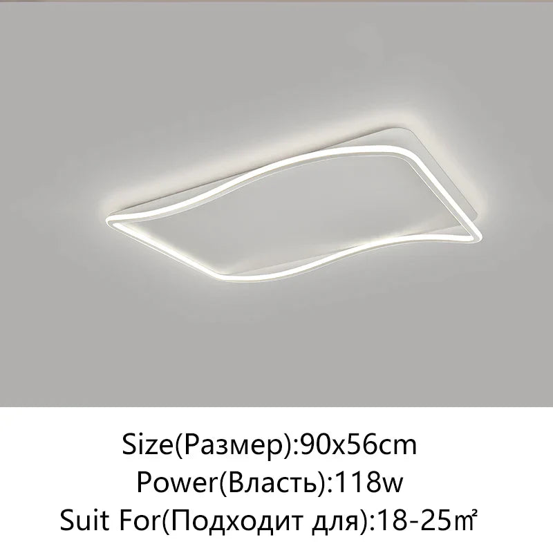 Golden LED Ceiling Chandelier: Modern Simplicity for Living, Dining, and Bedrooms