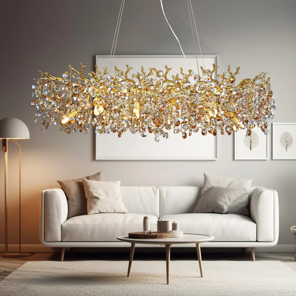 Large Crystal Chandelier for Dining Room - Nordic LED Island Hanging Light