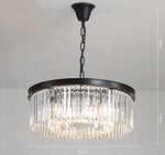 Metal Crystal Pendant Light Chandelier for Living Room, LED Hanging Lamp