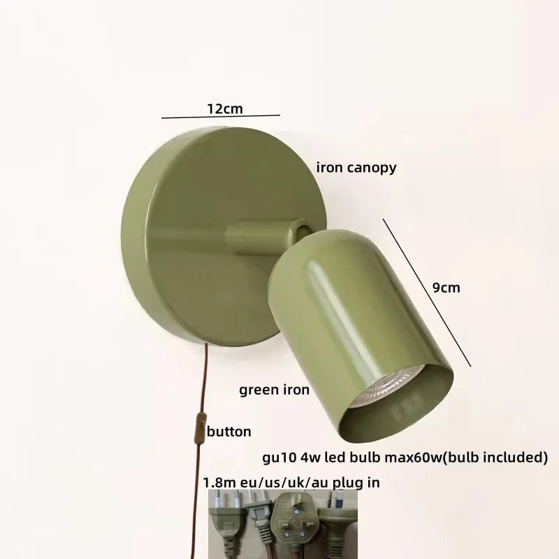 LED Wall Sconce Pull Chain Switch Cream Style Stair Light Fixture