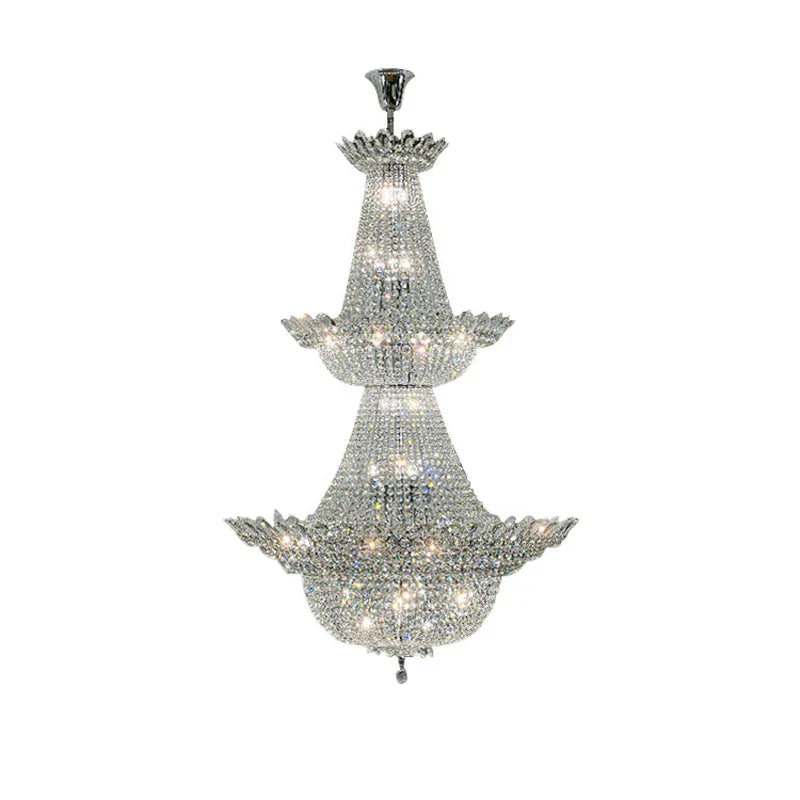K9 Crystal Gold Ceiling Chandelier - Trendy Chrome Lighting