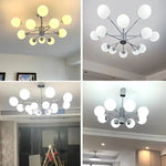 Glass Ball LED Ceiling Chandelier for Modern Living Room and Bedroom