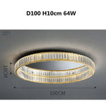Gold Steel LED Dimmable Ceiling Lights Luxury Crystal Fixture