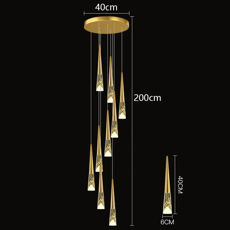 Nordic Home Decoration Stair Chandelier Living Room Dining Pendant Lights Ceiling Lighting