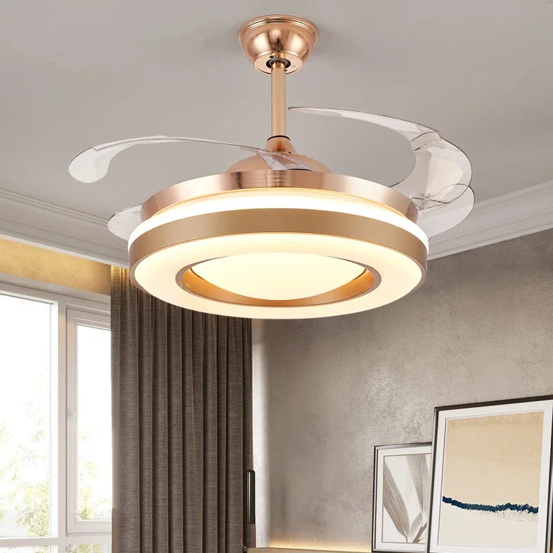 Smart Motor LED Ceiling Fan Light Chandelier with Remote Control